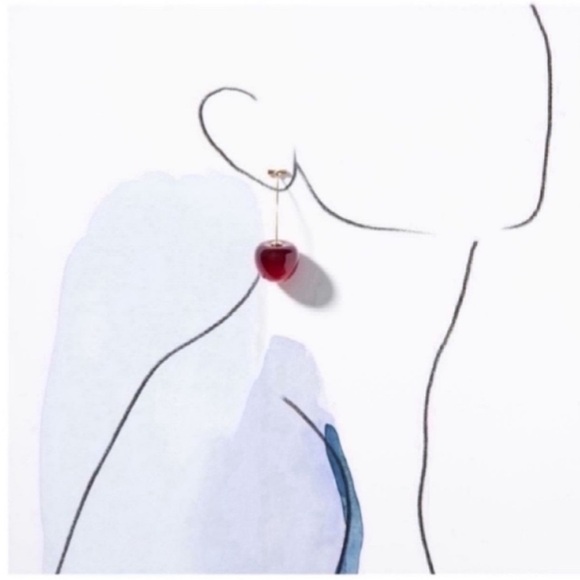 NWOT Anthropologie Cherry Drop Earrings - Picture 3 of 5